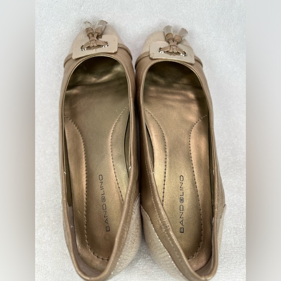 Bandolino gold patchwork flats with tassels - Picture 5 of 6